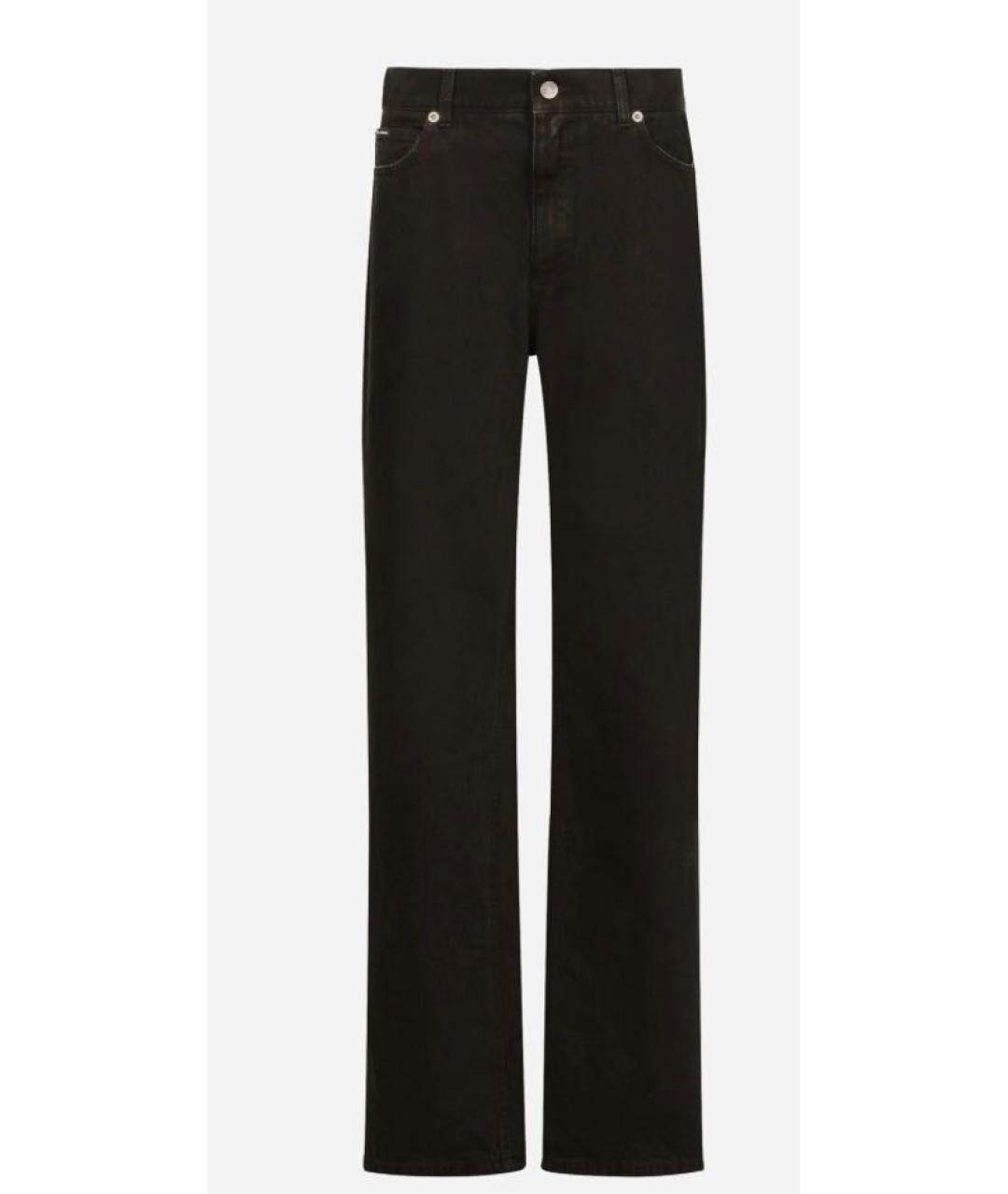 DOLCE&GABBANA Черные хлопковые прямые джинсы, фото 5