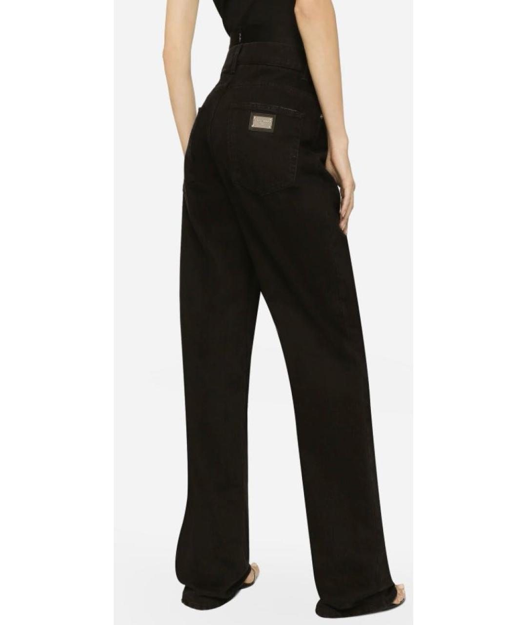 DOLCE&GABBANA Черные хлопковые прямые джинсы, фото 4
