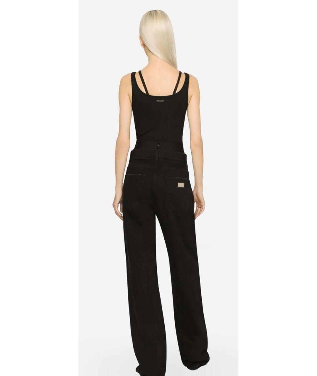 DOLCE&GABBANA Черные хлопковые прямые джинсы, фото 2