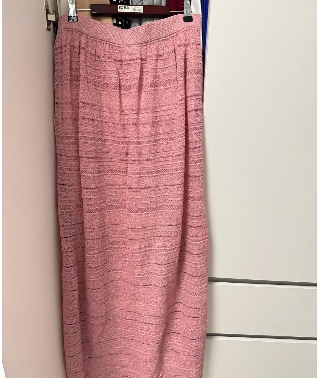 MISSONI Розовая полиамидовая юбка макси, фото 2
