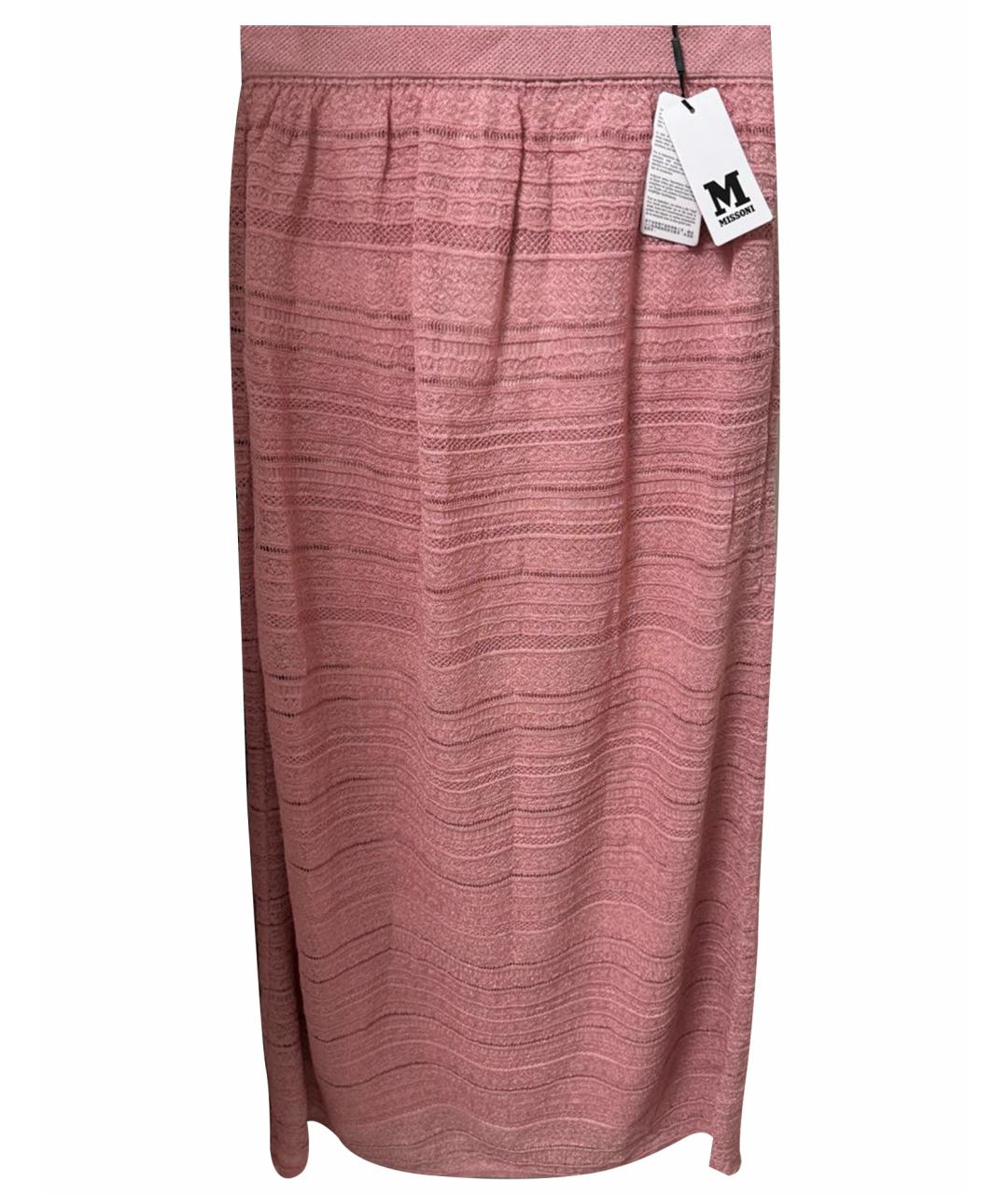 MISSONI Розовая полиамидовая юбка макси, фото 1