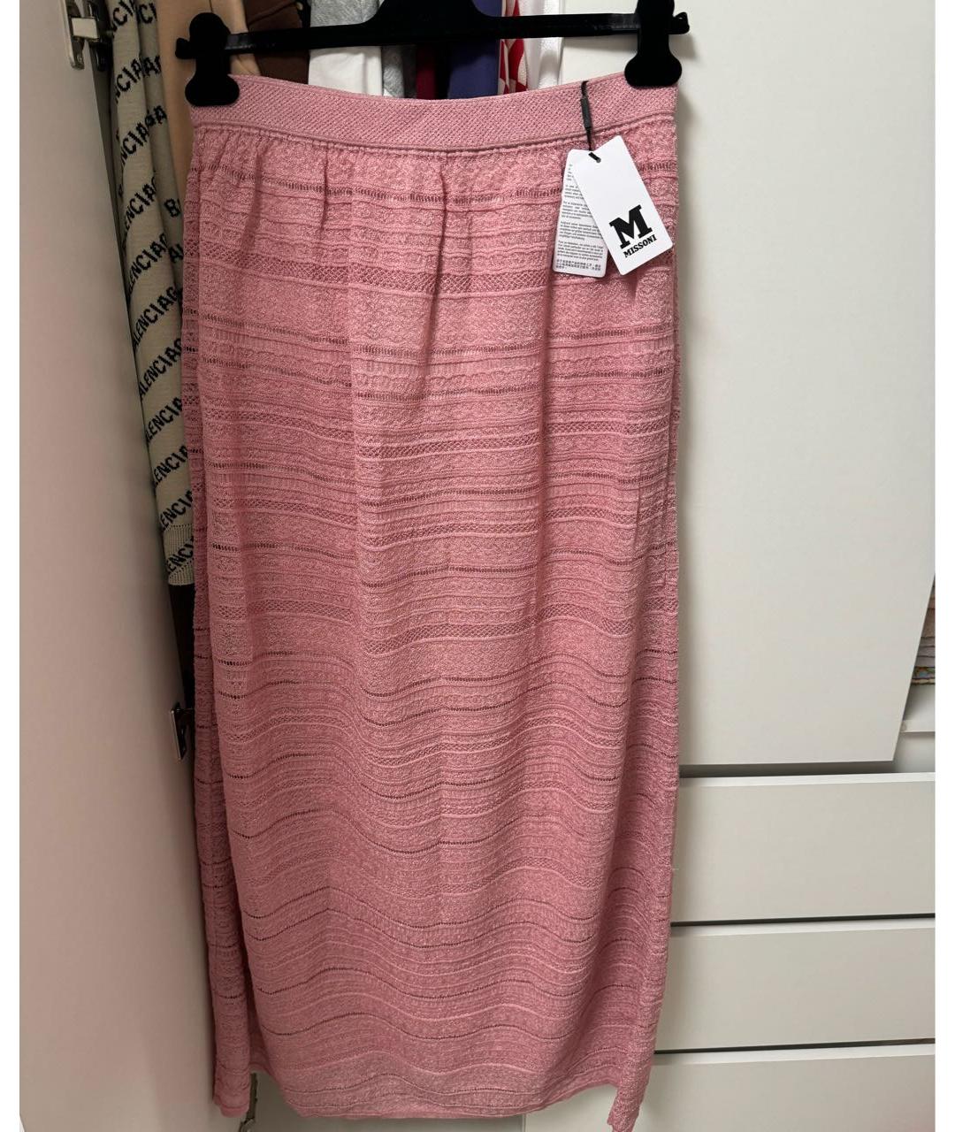 MISSONI Розовая полиамидовая юбка макси, фото 9