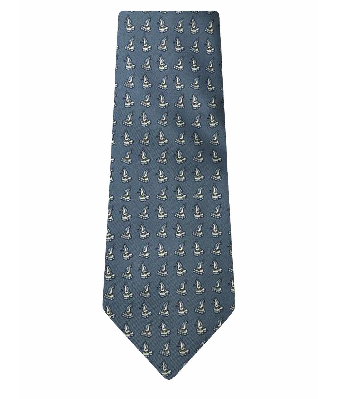 HERMES PRE-OWNED Синий шелковый галстук, фото 1