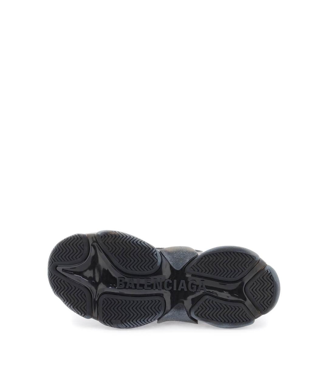 BALENCIAGA Черные кожаные низкие кроссовки / кеды, фото 6