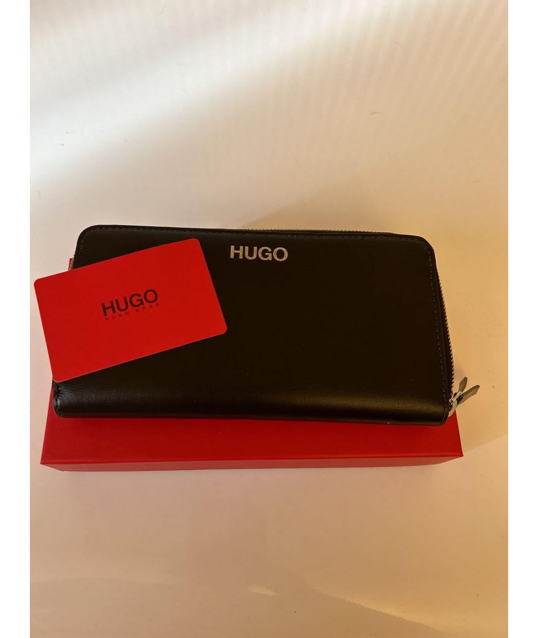 HUGO BOSS Черный кожаный кошелек, фото 5