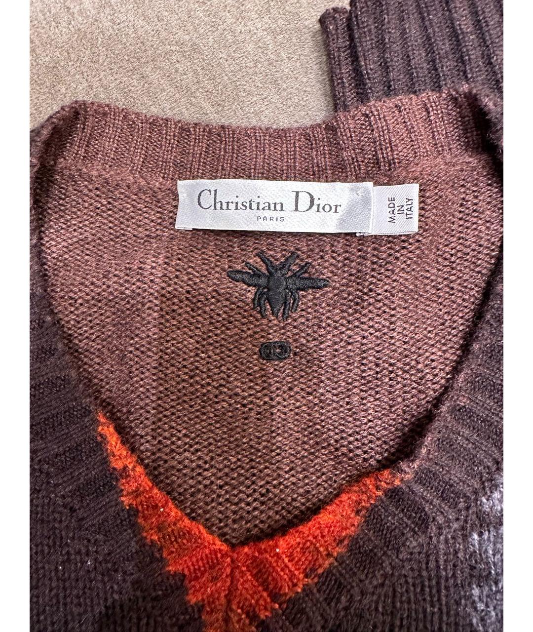 CHRISTIAN DIOR PRE-OWNED Коричневый кашемировый джемпер / свитер, фото 3
