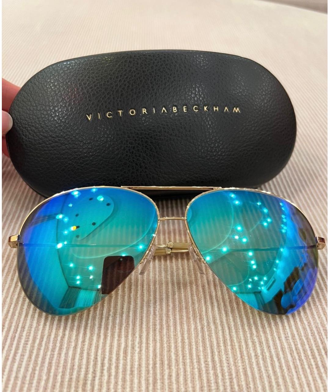 VICTORIA BECKHAM Голубые металлические солнцезащитные очки, фото 6