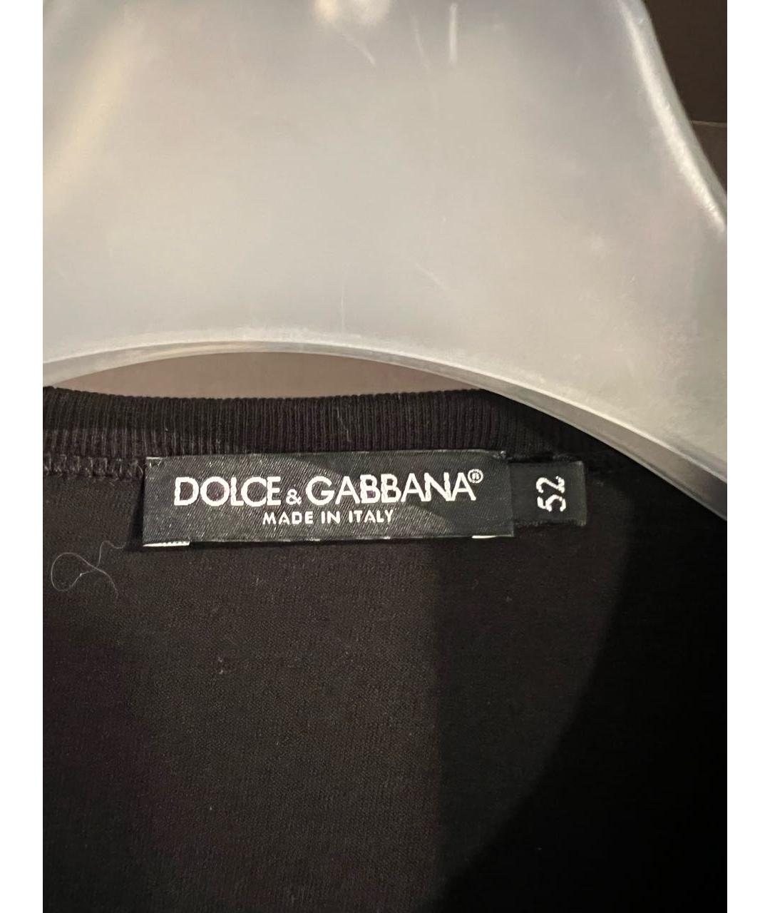 DOLCE&GABBANA Черная хлопковая футболка, фото 5