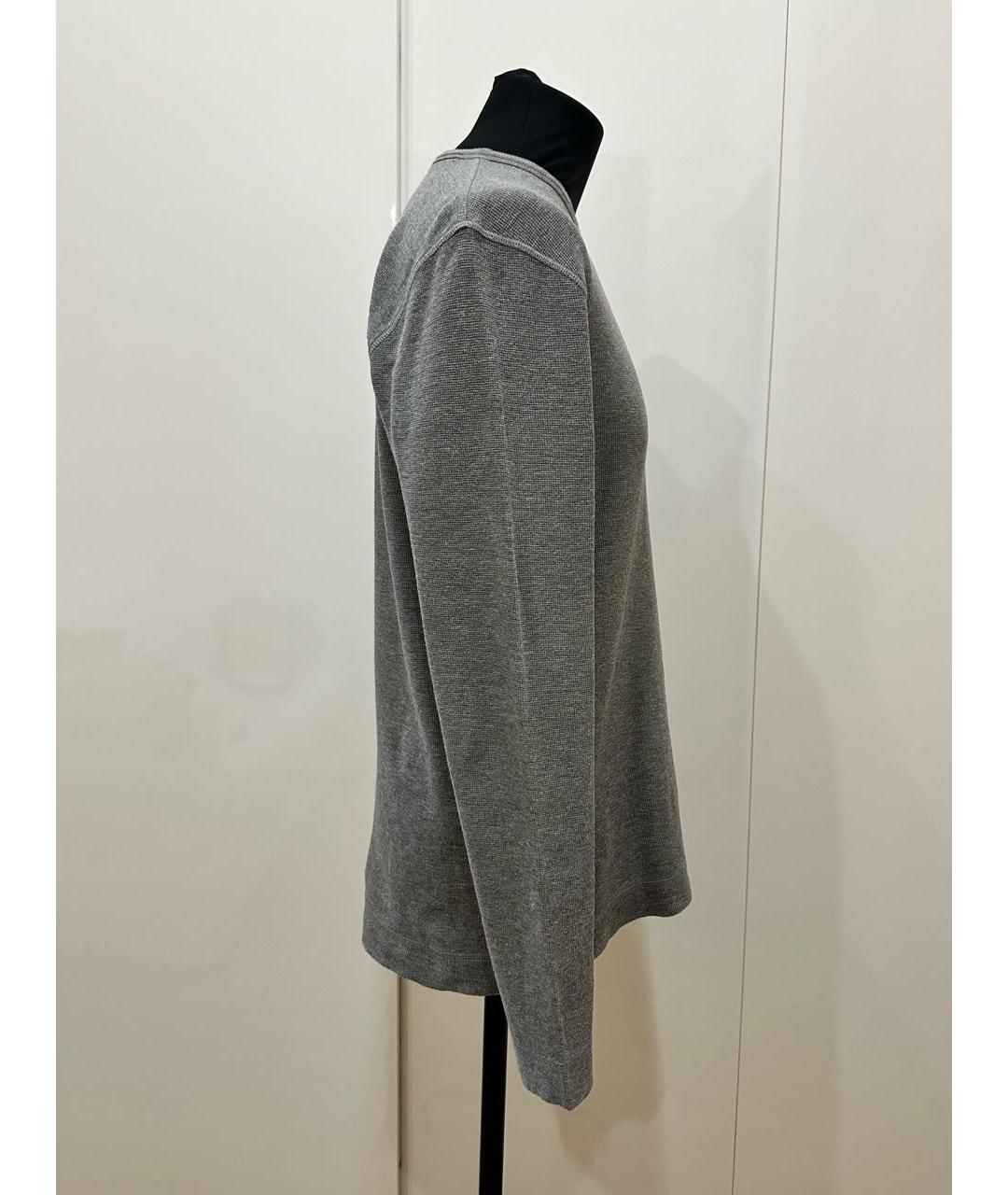 HUGO BOSS Серый хлопковый джемпер / свитер, фото 4