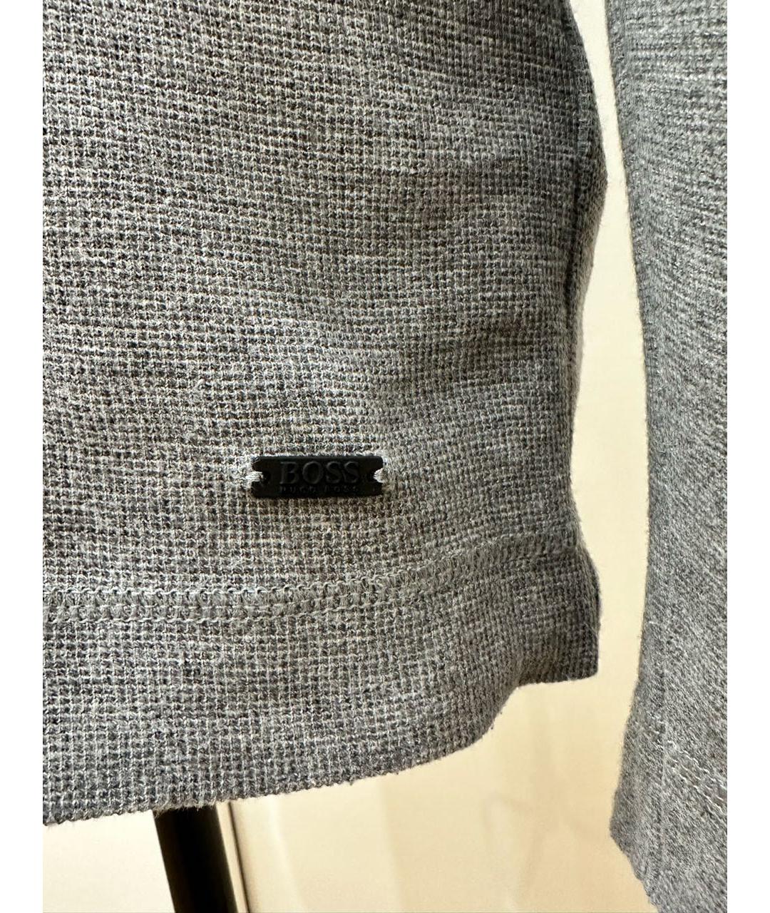 HUGO BOSS Серый хлопковый джемпер / свитер, фото 6