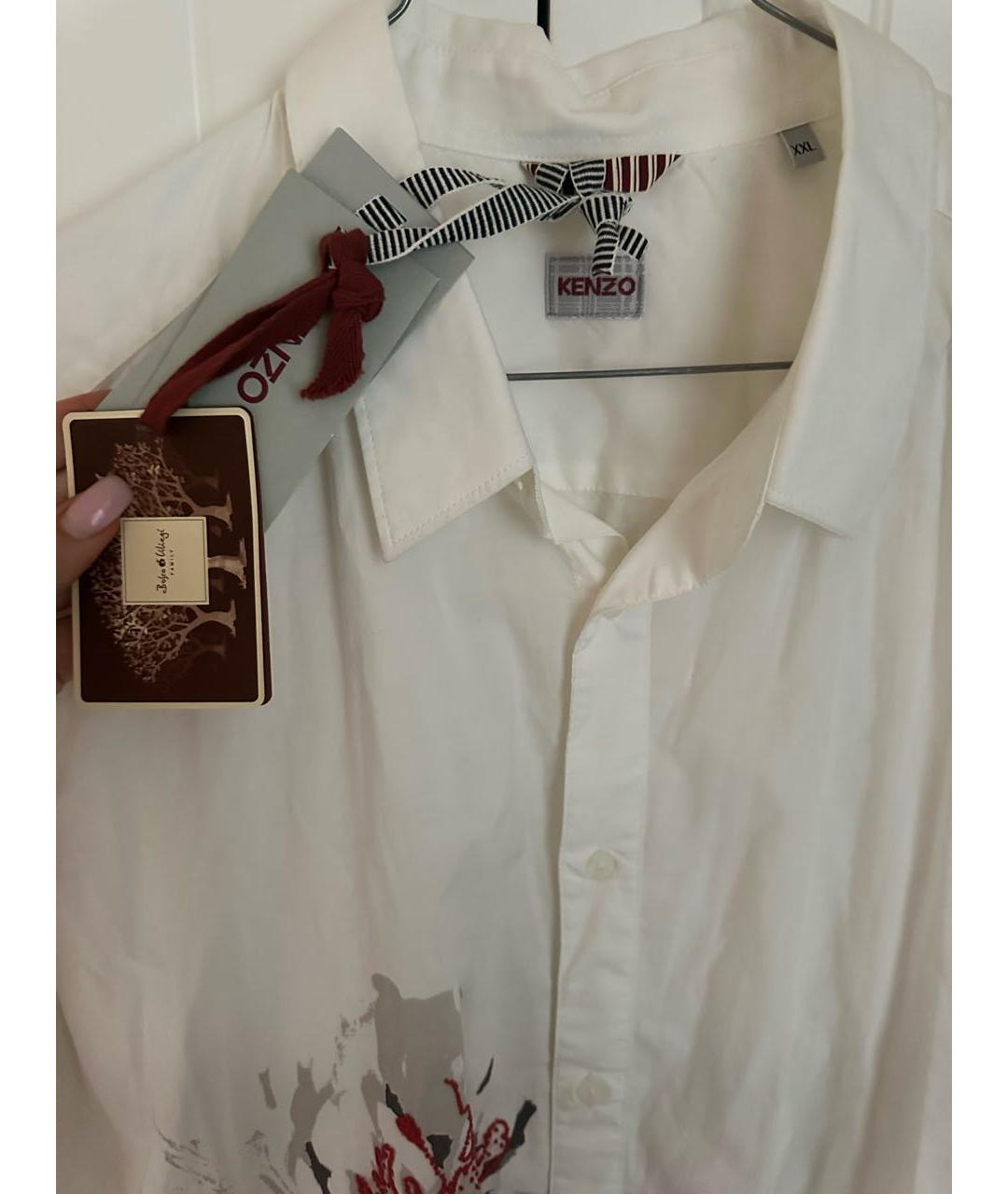 KENZO Белая хлопковая кэжуал рубашка, фото 3