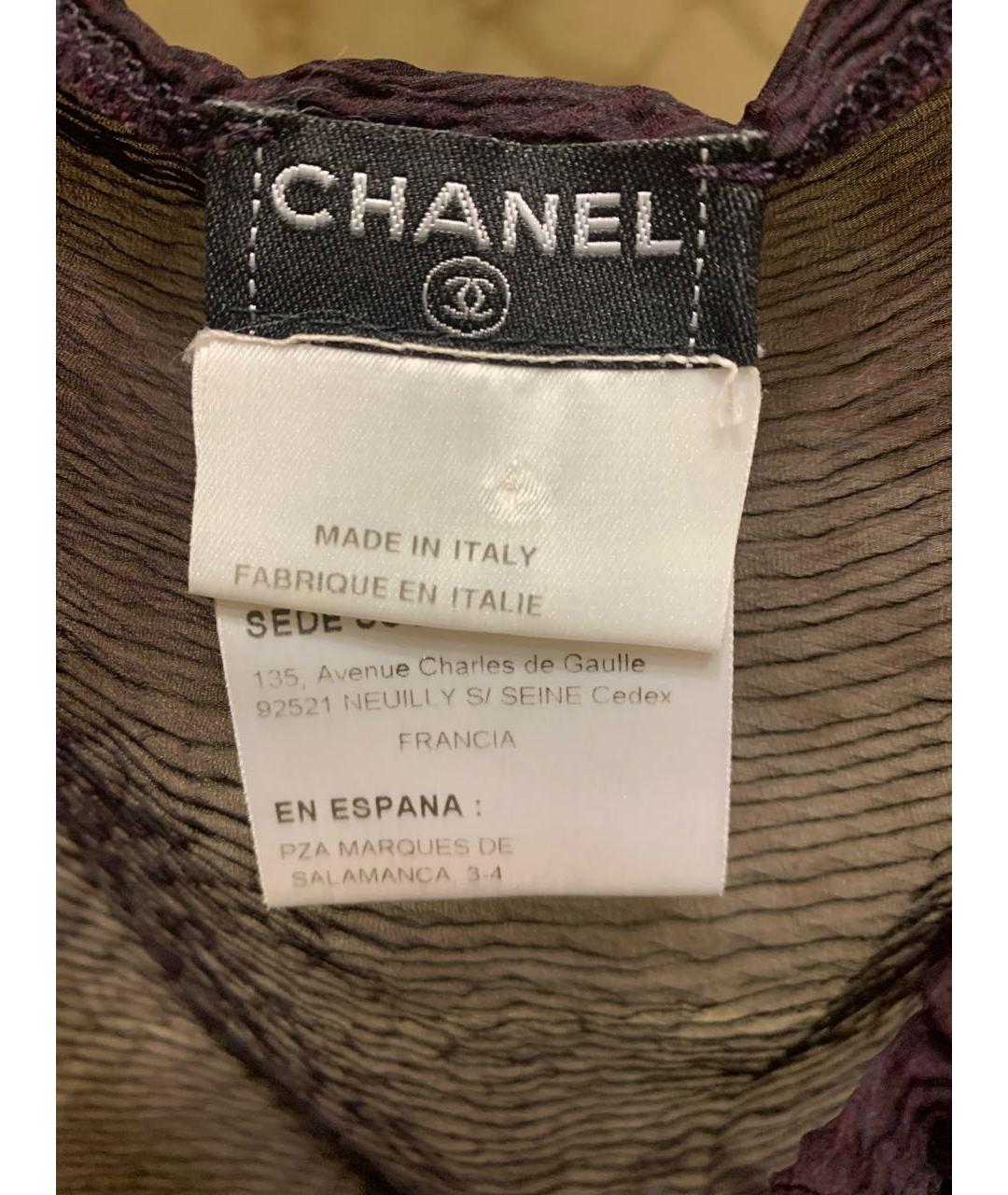 CHANEL PRE-OWNED Бордовая шелковая блузы, фото 4