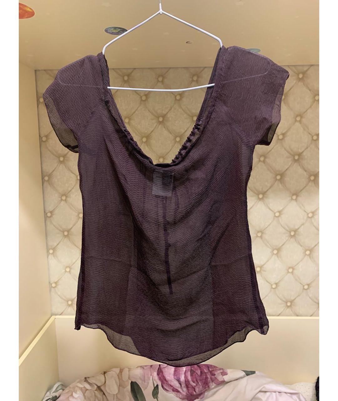 CHANEL PRE-OWNED Бордовая шелковая блузы, фото 2