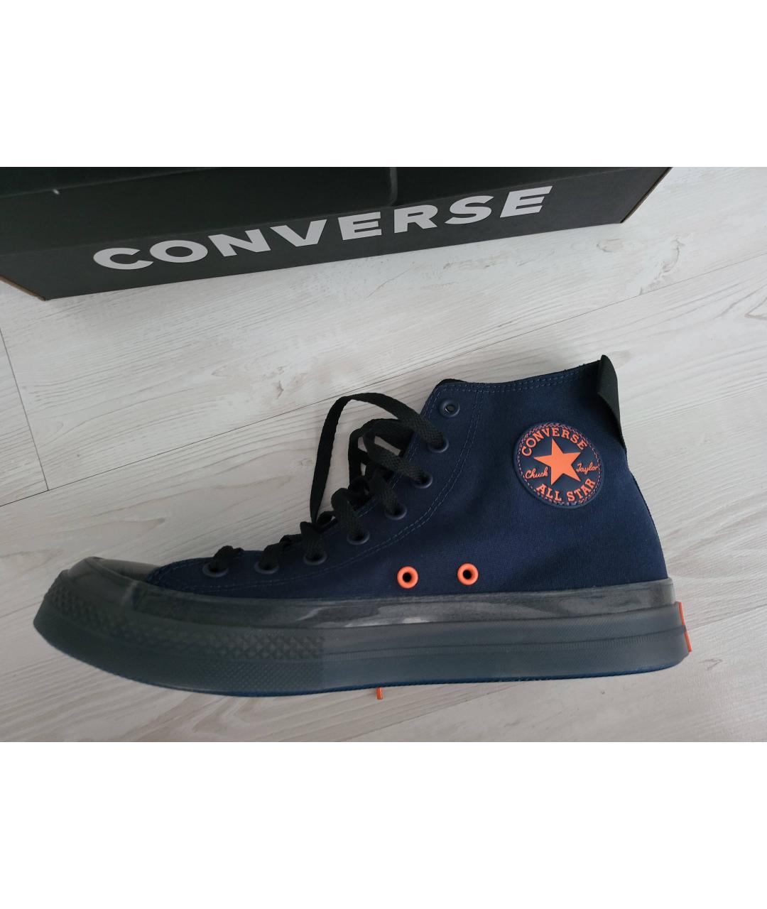 CONVERSE Темно-синие текстильные высокие кроссовки / кеды, фото 2