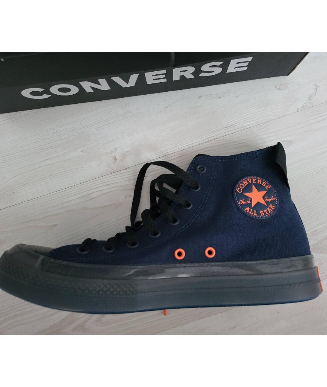 CONVERSE Темно-синие текстильные высокие кроссовки / кеды, фото 3