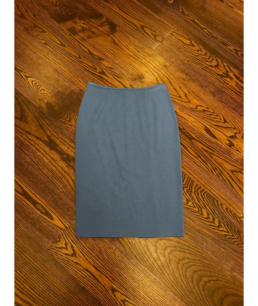 ST. JOHN Голубая юбка мини, фото 6