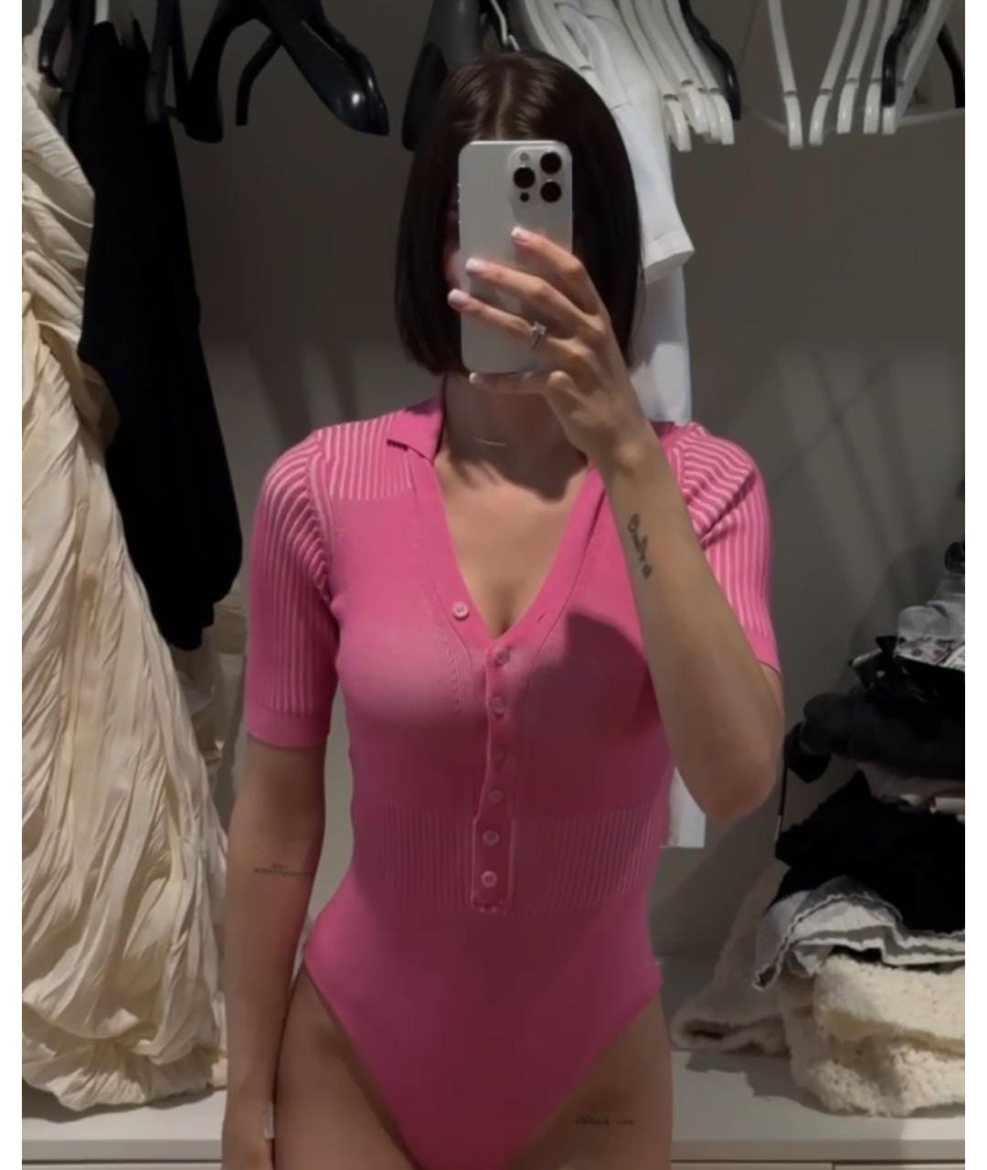 JACQUEMUS Розовая футболка, фото 5