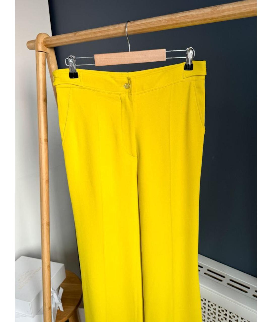 ROCHAS Желтые вискозные прямые брюки, фото 5