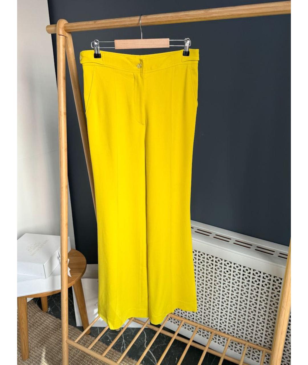 ROCHAS Желтые вискозные прямые брюки, фото 6