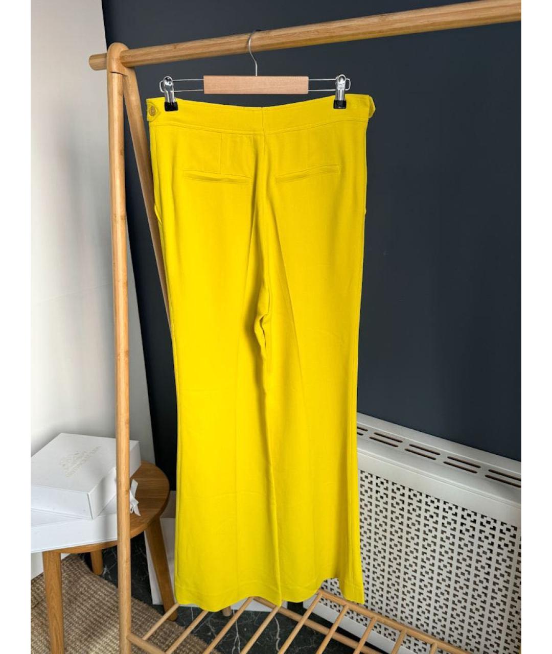 ROCHAS Желтые вискозные прямые брюки, фото 2