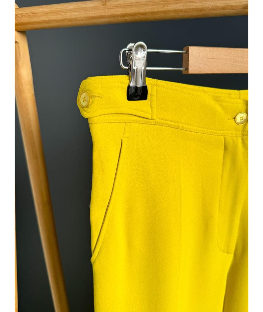 ROCHAS Желтые вискозные прямые брюки, фото 4