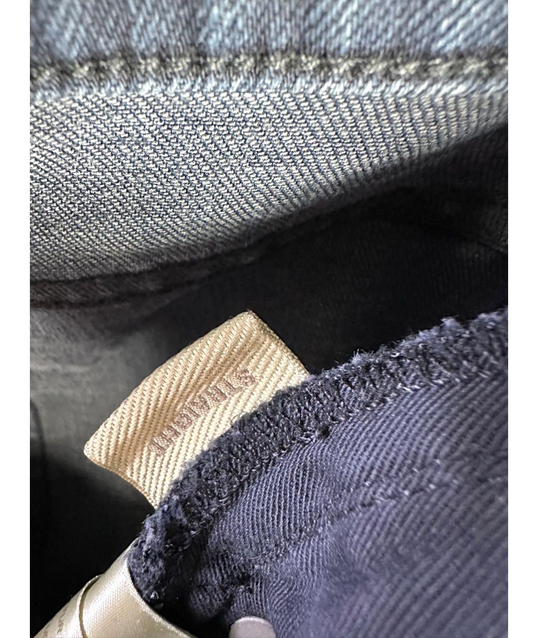 BURBERRY Темно-синие хлопковые прямые джинсы, фото 4
