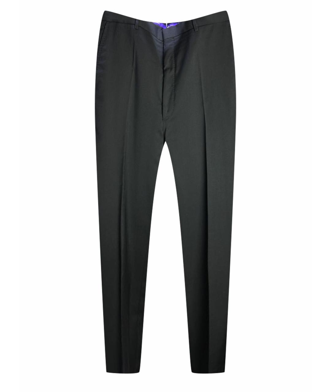 RALPH LAUREN PURPLE LABEL Черные шерстяные классические брюки, фото 1