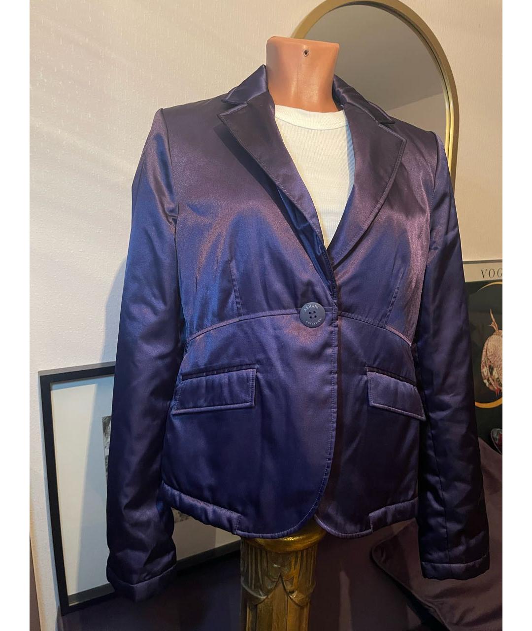 ARMANI COLLEZIONI Фиолетовая полиэстеровая куртка, фото 5