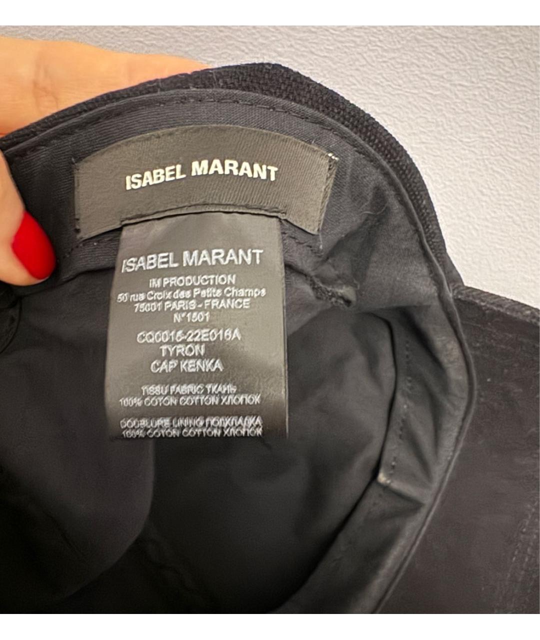 ISABEL MARANT Черная хлопковая кепка, фото 5