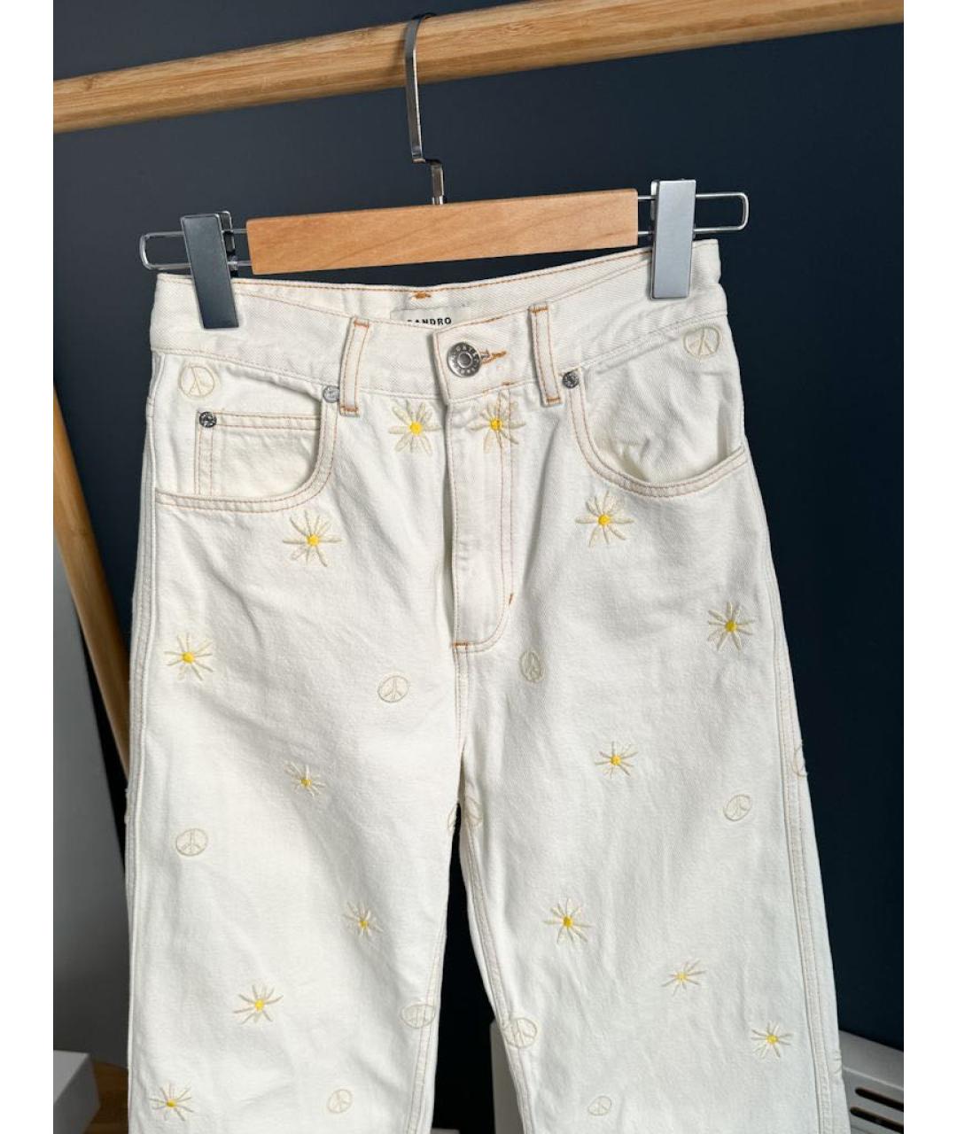 SANDRO Белые прямые джинсы, фото 3