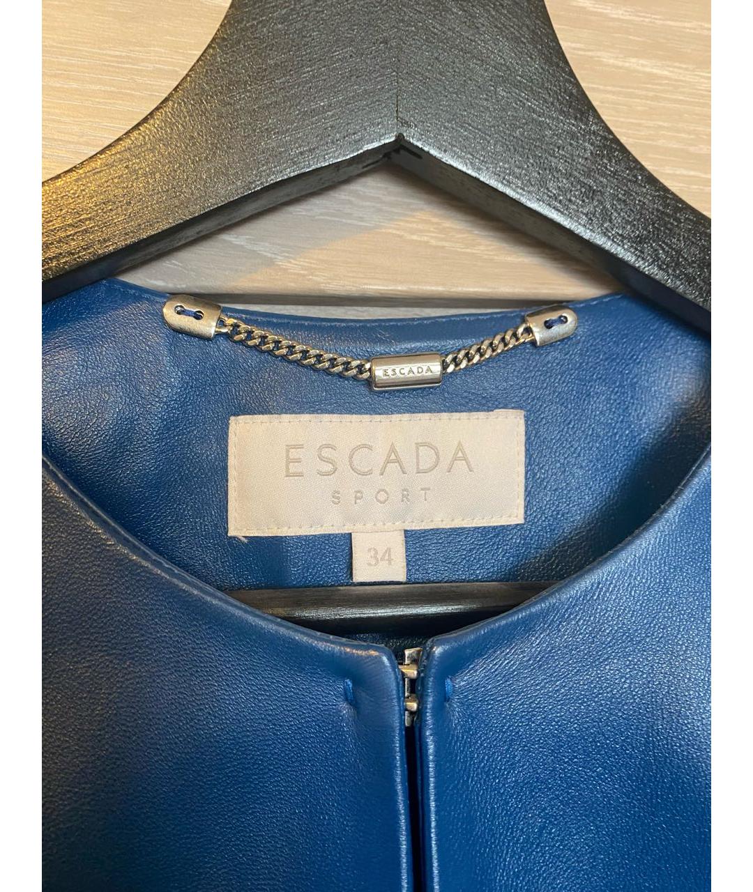 ESCADA Синяя кожаная куртка, фото 3