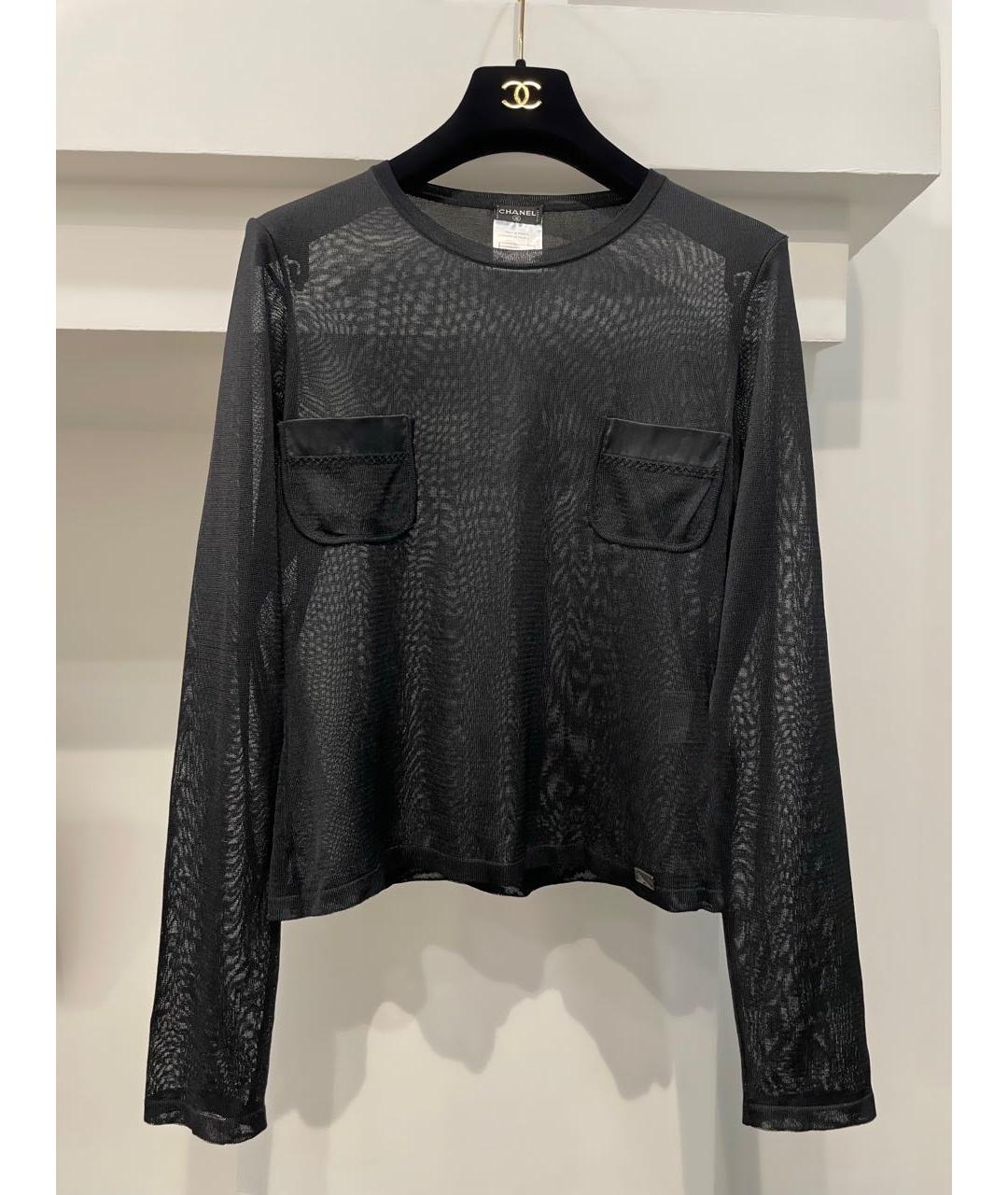 CHANEL PRE-OWNED Черный вискозный джемпер / свитер, фото 3