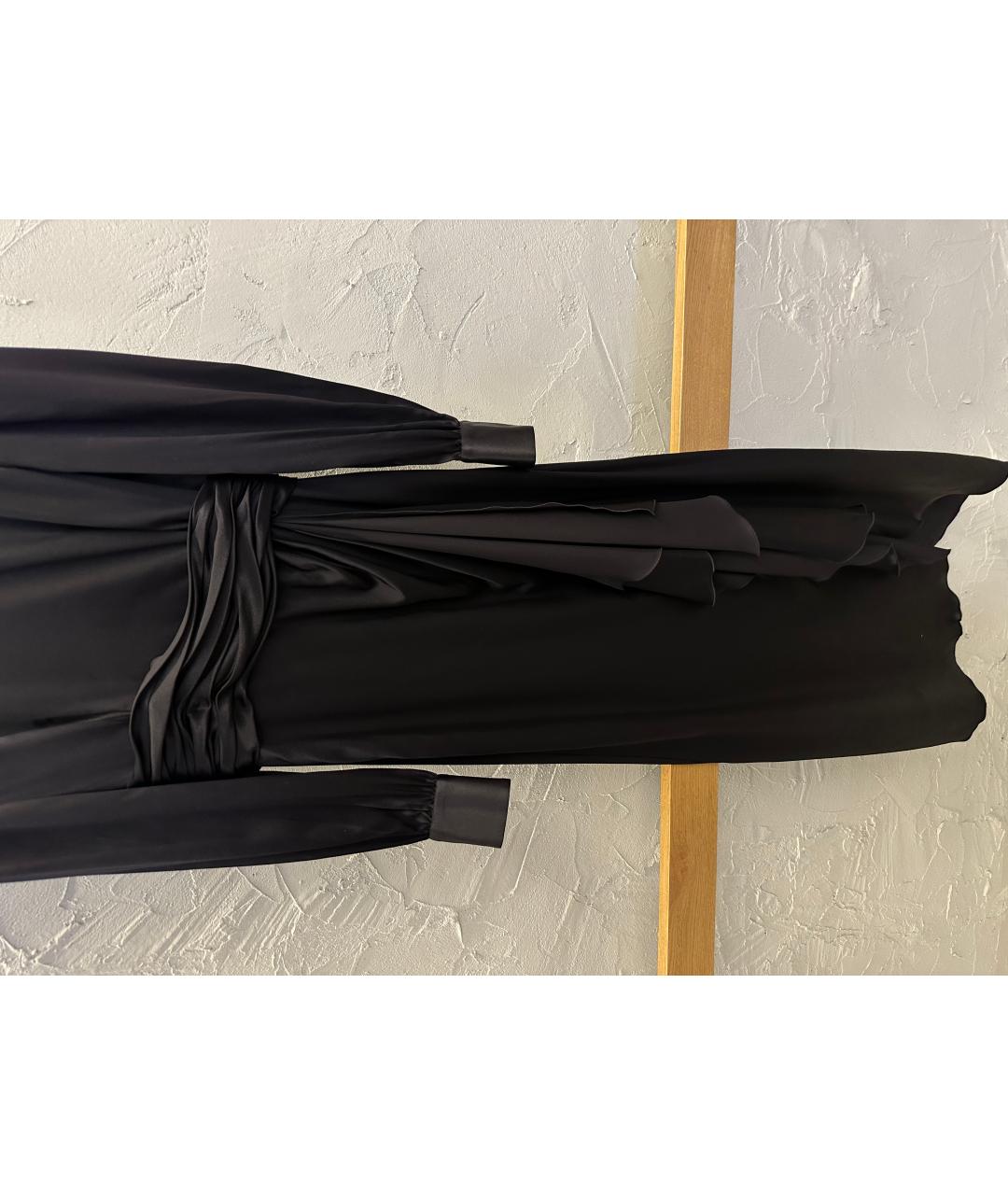 ALESSANDRA RICH Черное шелковое вечернее платье, фото 4