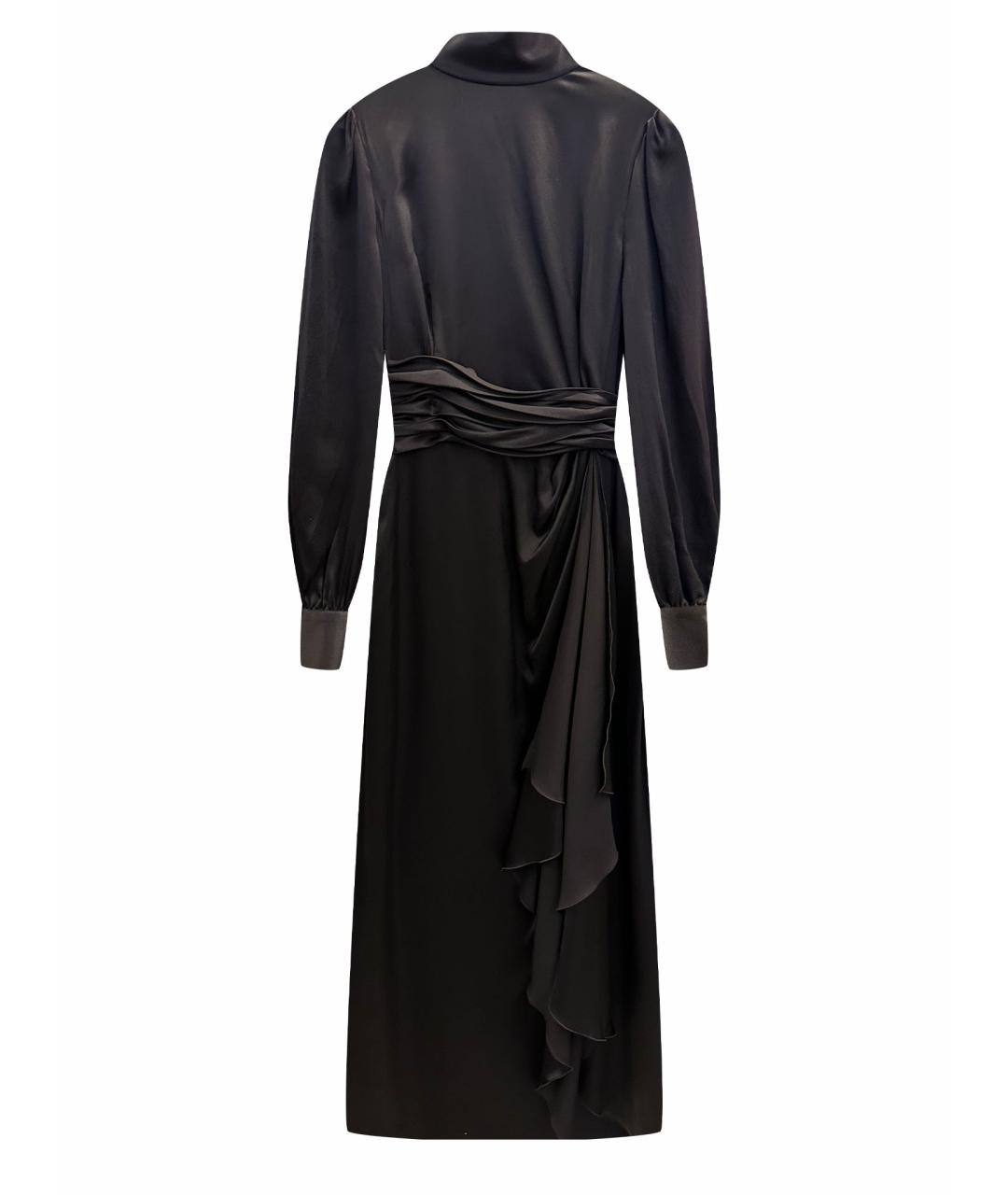 ALESSANDRA RICH Черное шелковое вечернее платье, фото 1