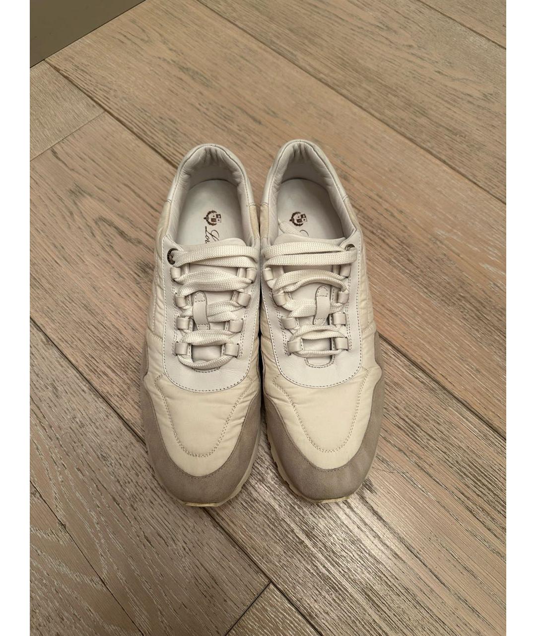 LORO PIANA Белые замшевые кроссовки, фото 2