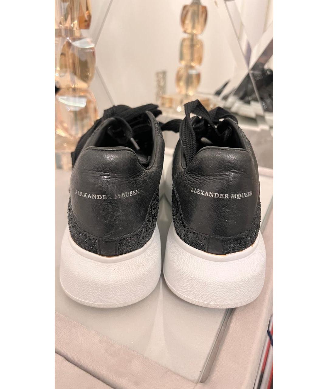 ALEXANDER MCQUEEN Черные кожаные кроссовки, фото 4