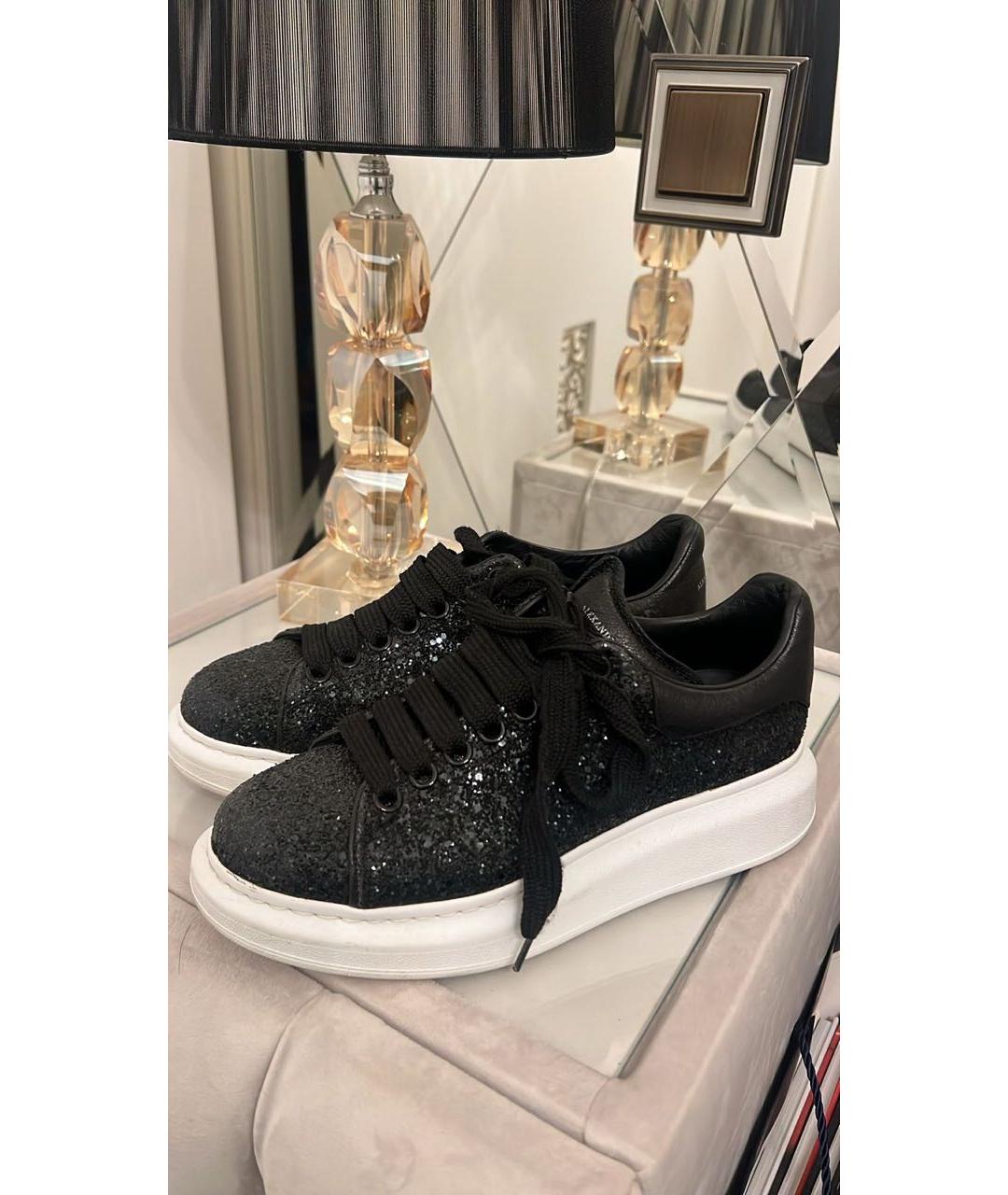 ALEXANDER MCQUEEN Черные кожаные кроссовки, фото 3