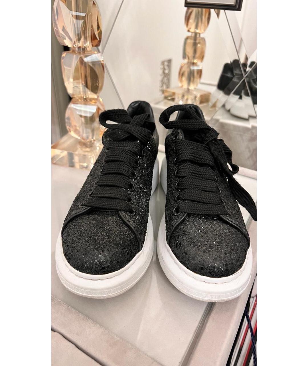 ALEXANDER MCQUEEN Черные кожаные кроссовки, фото 2
