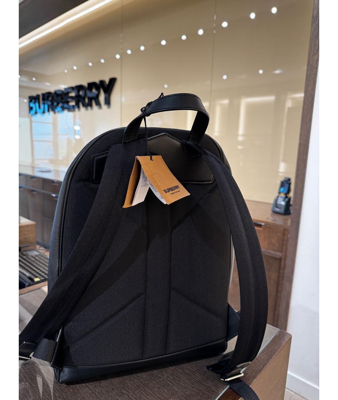 BURBERRY Черный кожаный рюкзак, фото 2