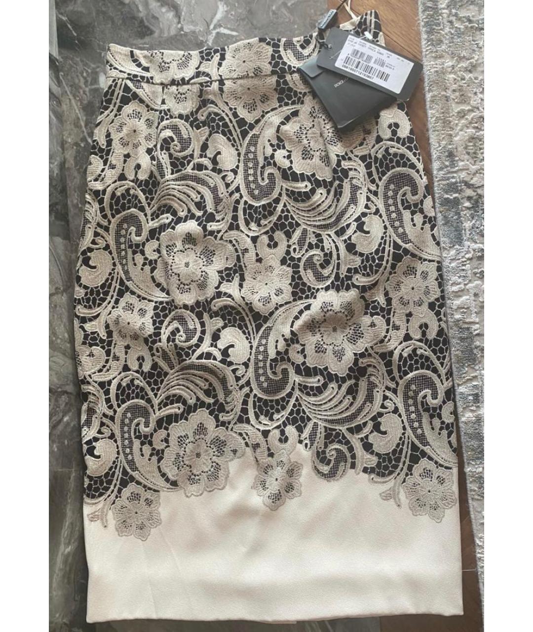 DOLCE&GABBANA Бежевая вискозная юбка миди, фото 8