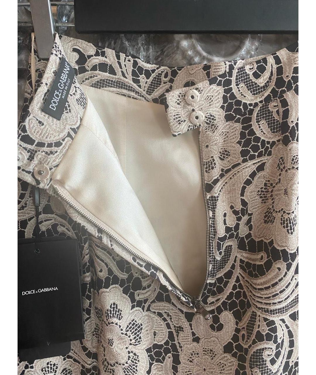 DOLCE&GABBANA Бежевая вискозная юбка миди, фото 6