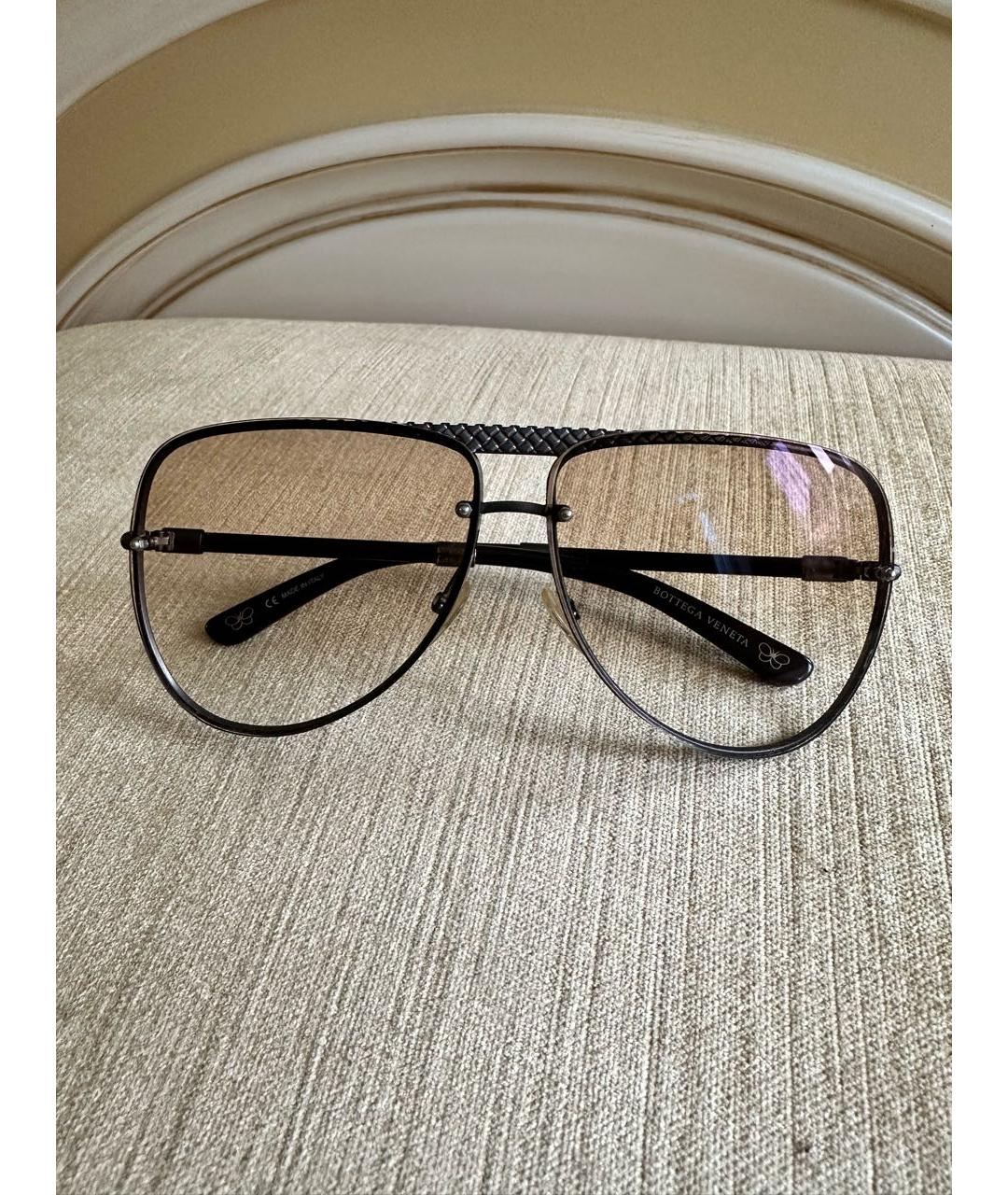 BOTTEGA VENETA Коричневые металлические солнцезащитные очки, фото 6