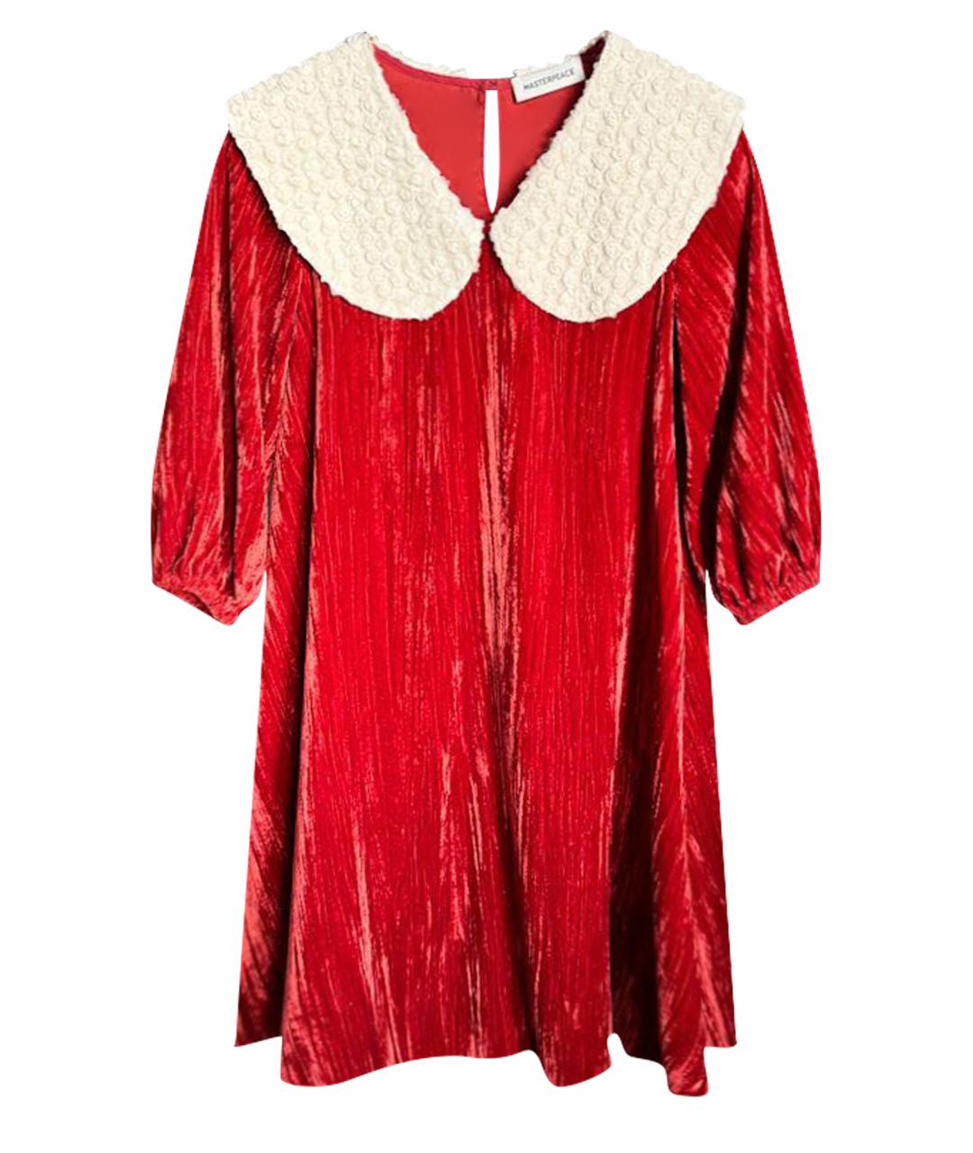MASTERPEACE Красное бархатное повседневное платье, фото 1