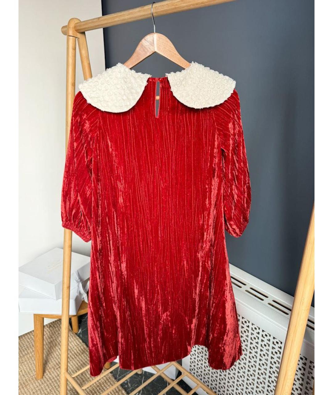 MASTERPEACE Красное бархатное повседневное платье, фото 2