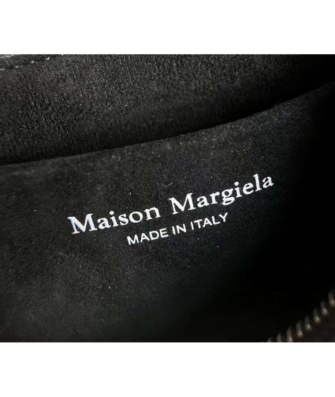 MAISON MARGIELA Черная кожаная сумка с короткими ручками, фото 4