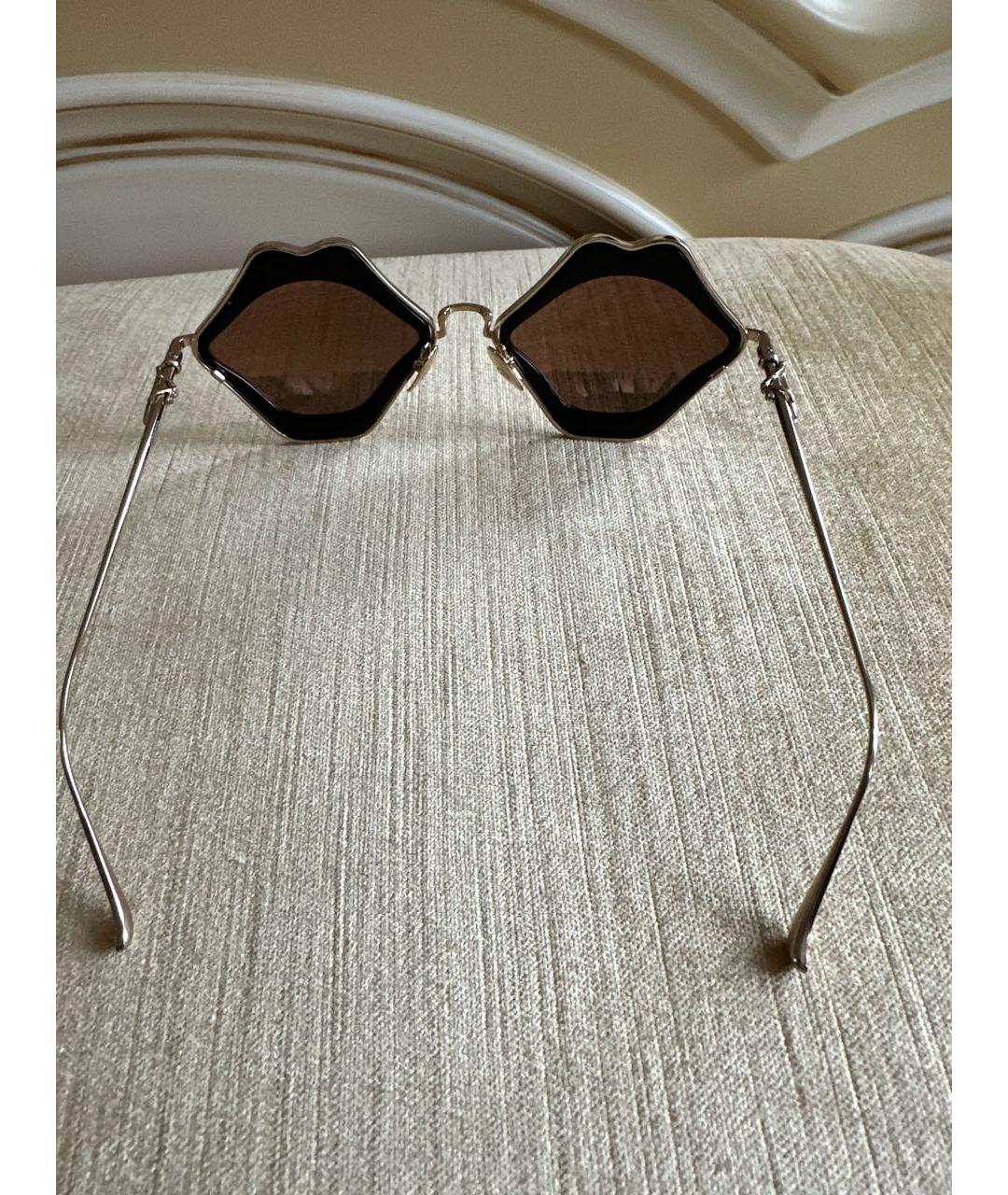 CHROME HEARTS Золотые металлические солнцезащитные очки, фото 4