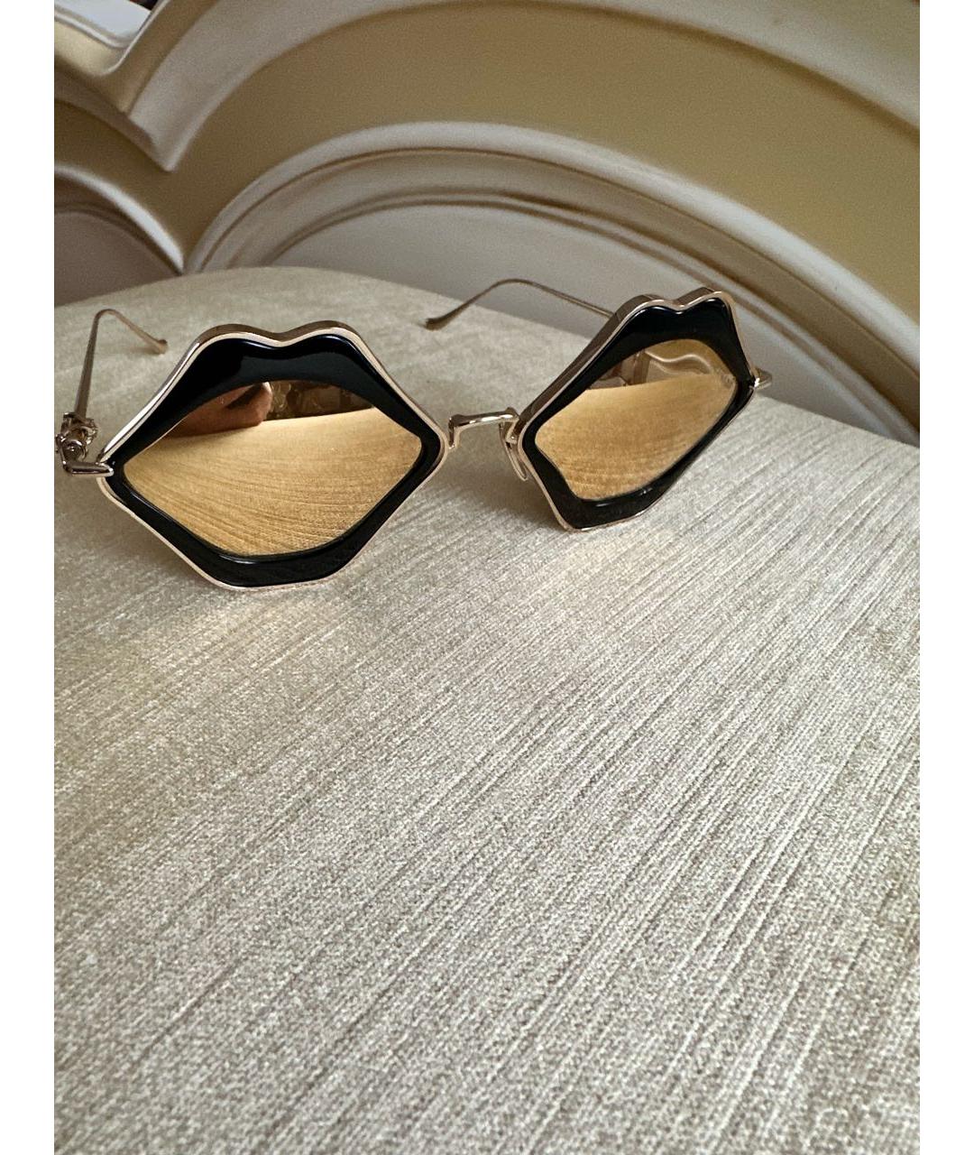 CHROME HEARTS Золотые металлические солнцезащитные очки, фото 2