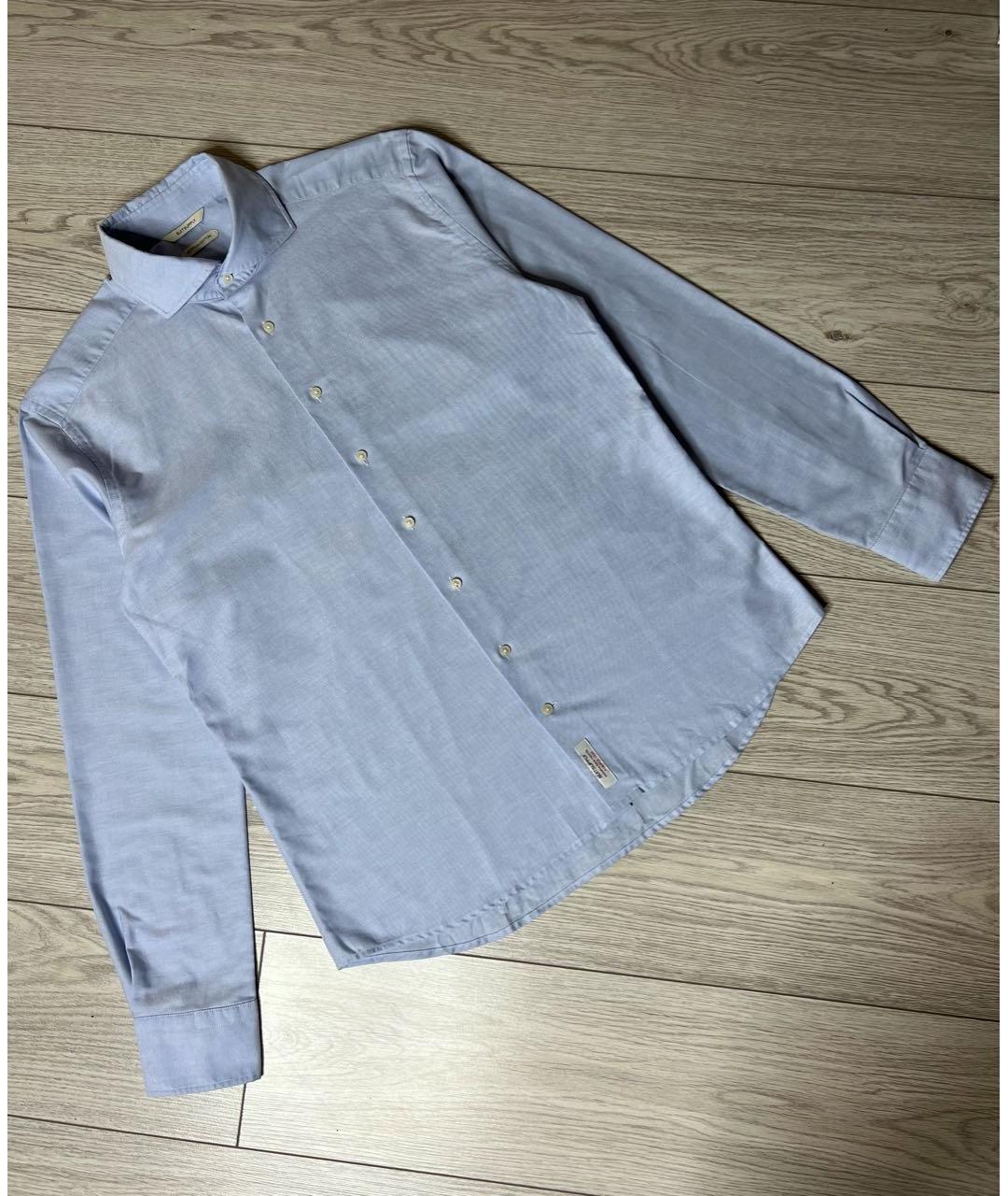 SUITSUPPLY Голубая хлопковая классическая рубашка, фото 8
