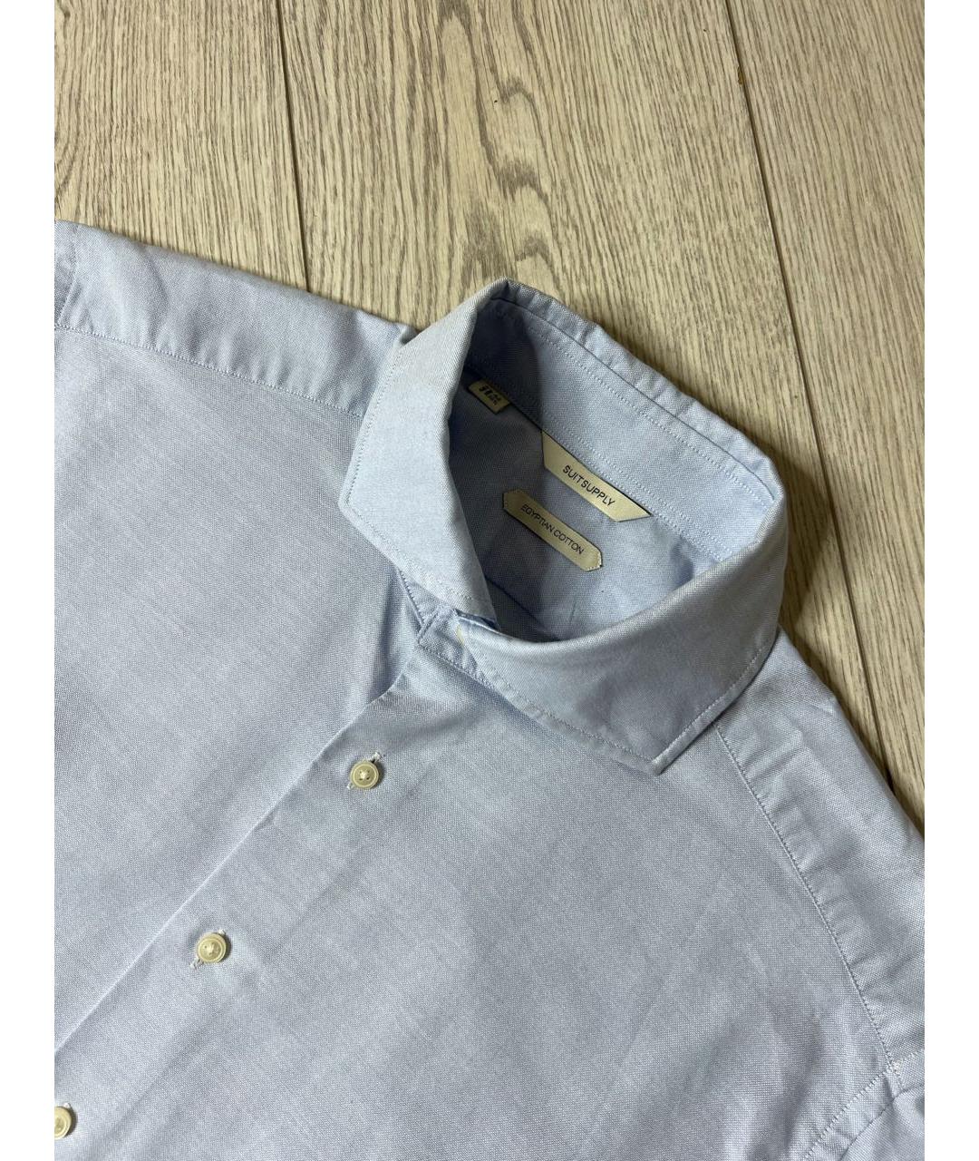 SUITSUPPLY Голубая хлопковая классическая рубашка, фото 5