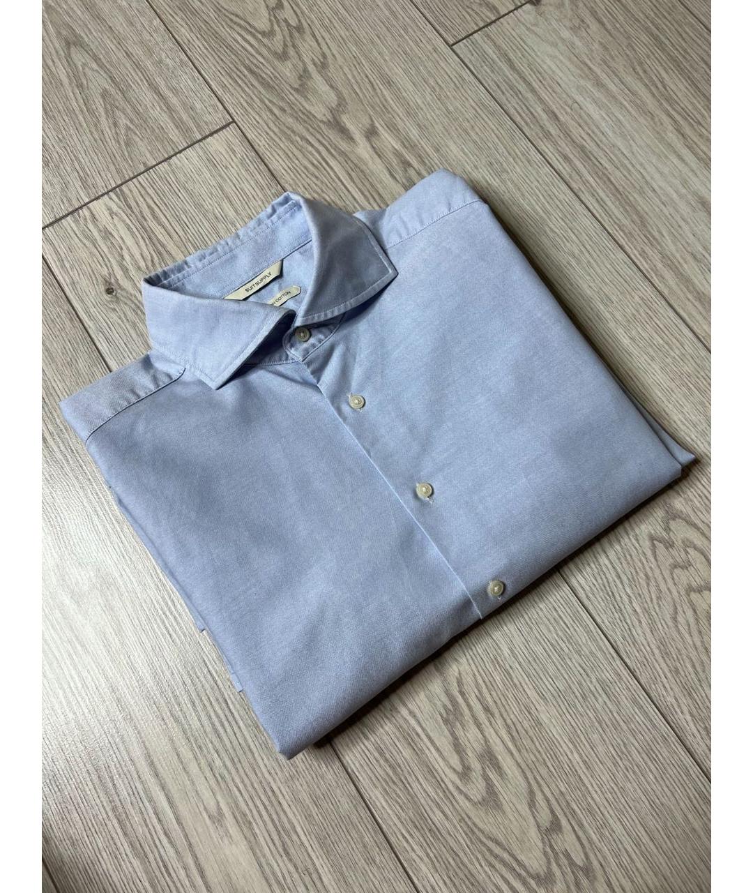 SUITSUPPLY Голубая хлопковая классическая рубашка, фото 2